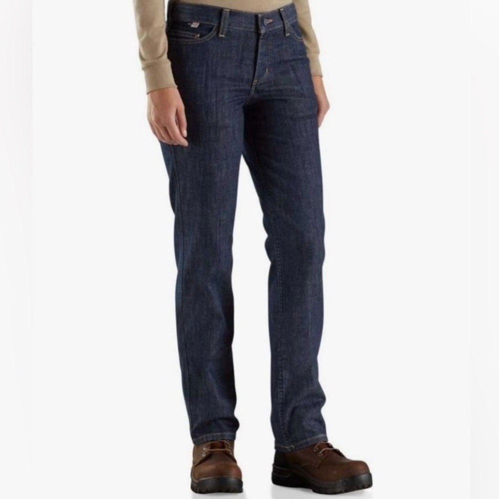 Carhartt Women's Flame Resistant Rugged Flex Original Fit Jean Size 6 Tall
